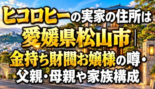 ヒコロヒーの実家の住所は愛媛県松山市｜金持ち財閥お嬢様の噂・父親・母親や家族構成