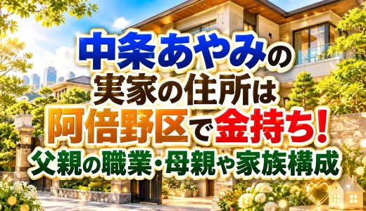 中条あやみの実家の住所は阿倍野区で金持ち！父親の職業・母親や家族構成