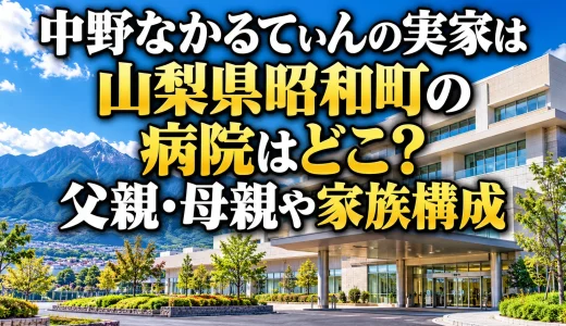 中野なかるてぃんの実家は山梨県昭和町の病院はどこ？父親・母親や家族構成