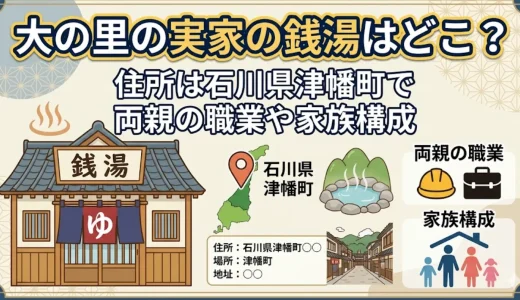 大の里の実家の銭湯はどこ？住所は石川県津幡町で両親の職業や家族構成
