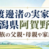 渡邊渚の実家は新潟県阿賀野市｜転勤族の父親・母親や家族構成